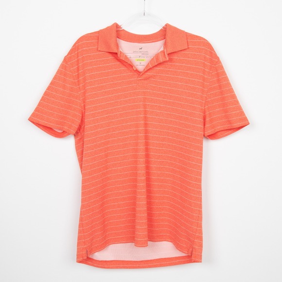John Bartlett Consensus Orange Striped Performance‎ Polo Shirt Size S - Picture 1 of 10